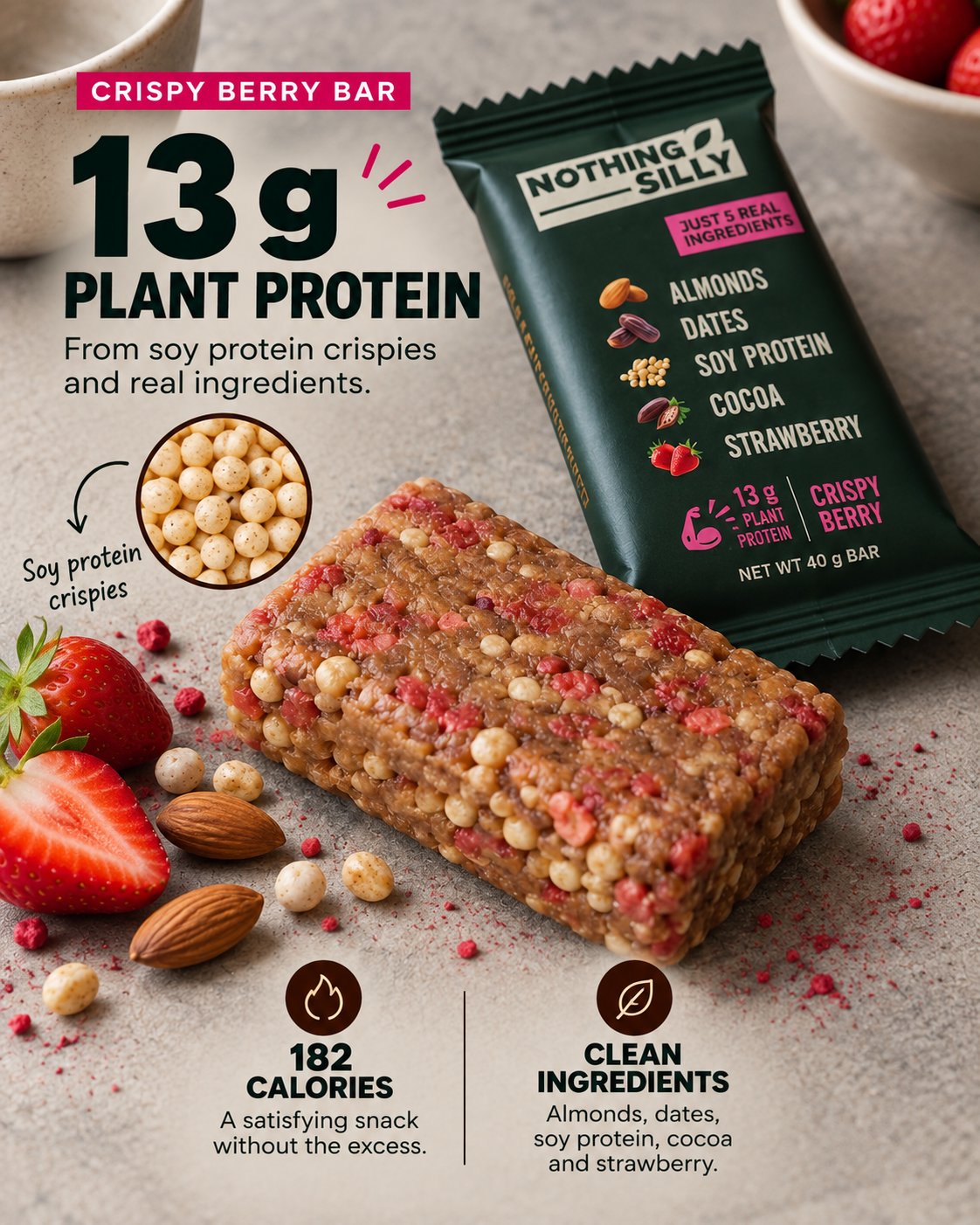 Nothing Silly Berry Protein Bar